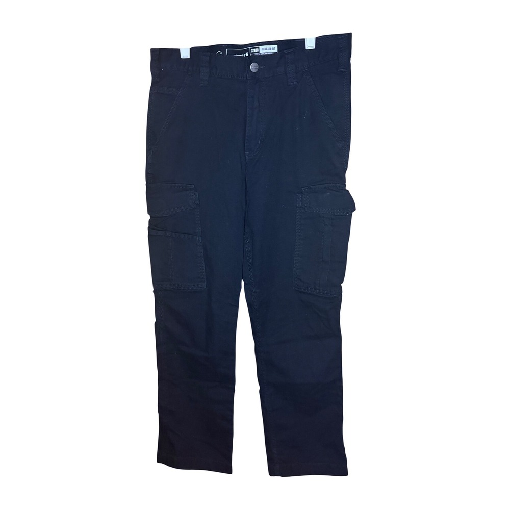 Carhartt Mens Rugged Flex Relaxed Fit Canvas Cargo Work Pants Black 32x30 BN3574